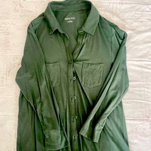 Women’s Small Green Button Up